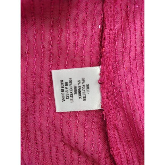CeSe Women's Fuchsia Sequin One Shoulder Blouse with Bow Detail, Size M. - Picture 4 of 9